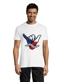 T-shirt męski Ruka z czeską flagą, biały L