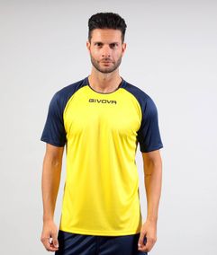 SHIRT CAPO INTERLOCK golf żółty/niebieski 2XS