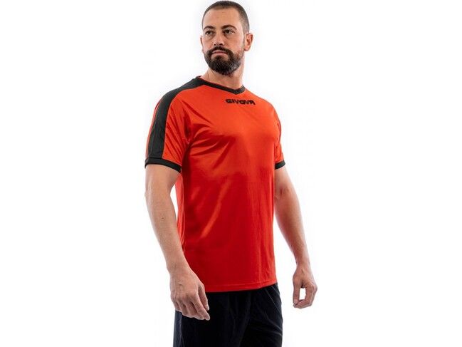 SHIRT REVOLUTION INTERLOCK golf pomarańczowy/czarny 3XL