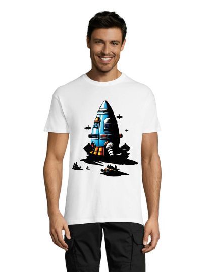 T-shirt męski Space Invasion biały 3XS