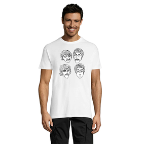 T-shirt męski The Beatles Faces biały 2XS