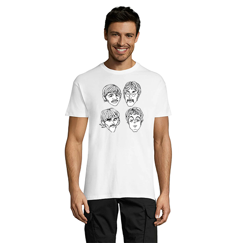 T-shirt męski The Beatles Faces biały L
