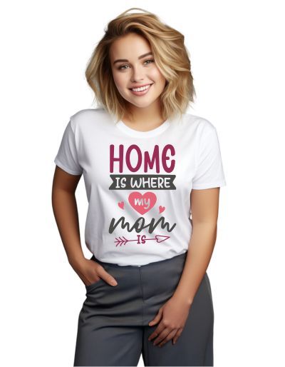 Wo „Dom jest tam, gdzie jest moja mama” – T-shirt męski biały 5XS
