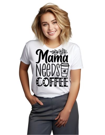 Wo T-shirt męski „Mama potrzebuje kawy” biały 3XL