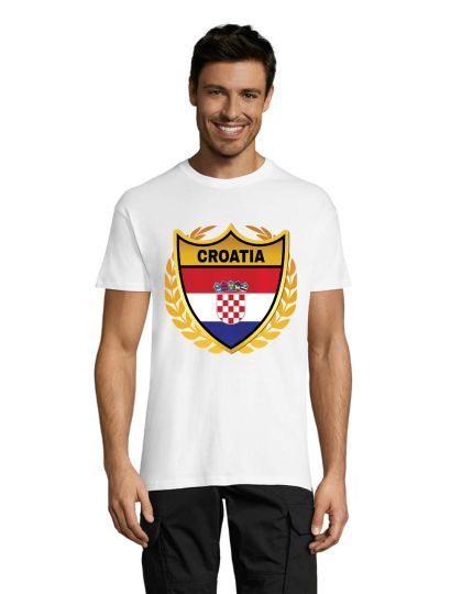T-shirt męski Złoty herb Chorwacji biały L