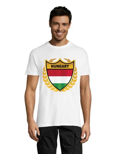 T-shirt męski Złoty herb Węgier biały L